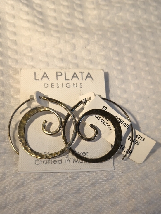 la plata Jewelry - La Plata Designs Sterling Silver Spiral Hoop Earrings
